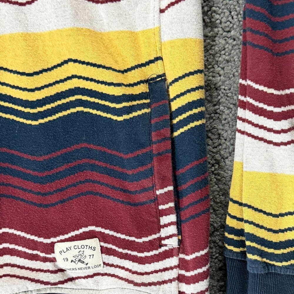 Play Cloths LIV Pullover Wavy Stripes Hoodie Men's Size L - Vint. Hip Hop Design - Picture 4 of 11